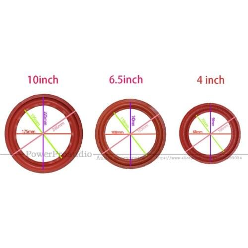 10PCS Red Speaker Foam Surround Subwoofer 10Inch 6.5Inch 4 Inch Woofer Speaker Repair DIY part