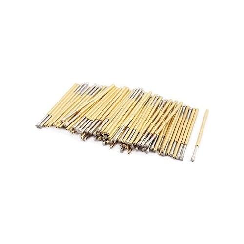 100pcs P100-H2 1.36mm Dia 33.3mm Length Metal Spring Pressure Test Probe Needle P100-H