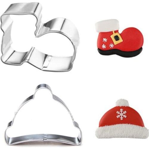 2pcs patisserie reposteria Wool Hat Sweater Pastry Shop Metal Cookie Cutter Moldes Sugar Fondant Cake Decor Tools Biscuit Mould