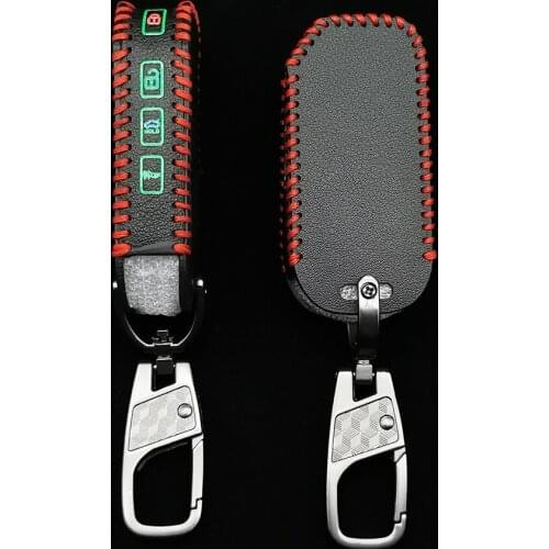 2021 Luminous Style Leather Car Key Fob Skin Cover For Kia 2018 2019 Sportage R Stinger Remote Sorento Cerato Protect Case