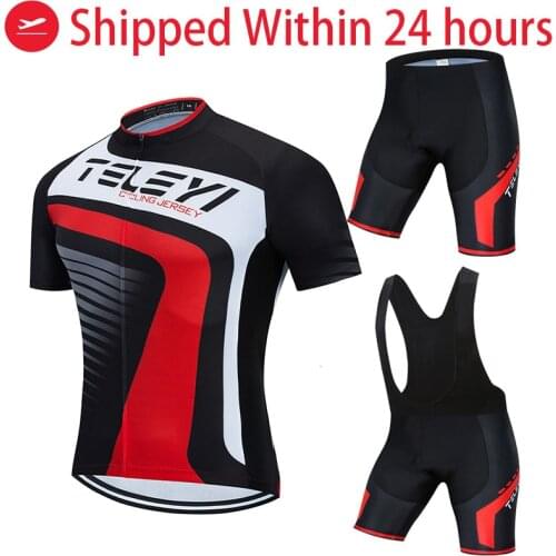 2020 TELEYI Cycling Jersey Men short sleeve ropa ciclismo verano hombre bike Wear shorts set triathlon team Cycling Clothing