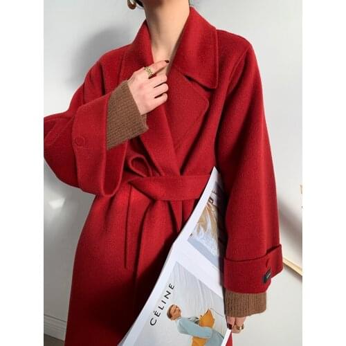 21 new products Albaka high-consumption material wool double-faced woolen coat, womens high-end bathrobe, wide sleeves