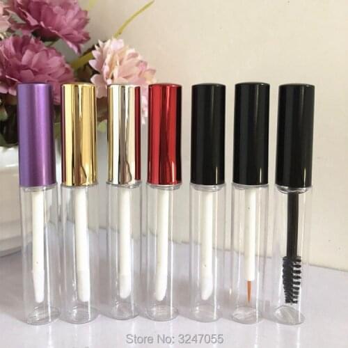 5ML 30pcs 50pcs Clear Empty Lip Gloss Tube with Gold/Purple/Silver Cap, DIY Plastic Portable Liquid Lipstick Bottle, Makeup Tool
