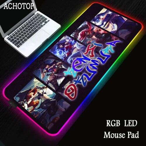Anime RGB Gaming Mouse Pad Gamer Computer Mousepad Backlit Mause Large Desk Keyboard LED Mice Mat for LOL