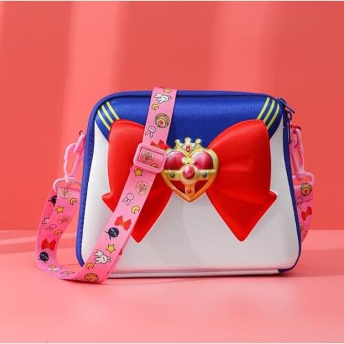 Anime Tsukino Usagi 3D Cartoon Bow Shoulder Bag Makeup Pouch Lolita Girls Creative Zipper high-capacity Travel Crossbody Bags