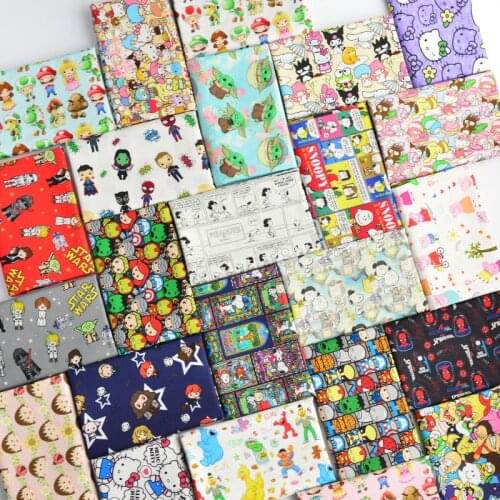 100*145cm Cloth Garment Fabric Clothes Thicken Plain Weave Cotton Cloth Cotton Cartoon Cotton Childrens Handmade DIY Fabric
