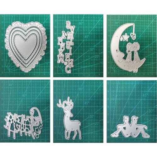 Cartoon Moon Christmas Fawn Metal Cutting Mould Scrapbook Embossed Paper Card Album Craft Paper Cake Decoration Mould 2021 New
