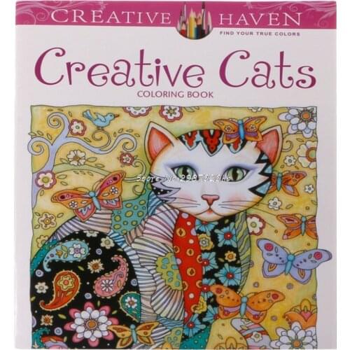 24 Pages Creative Cat Coloring Book Kill Time Painting Drawing Book For Children
