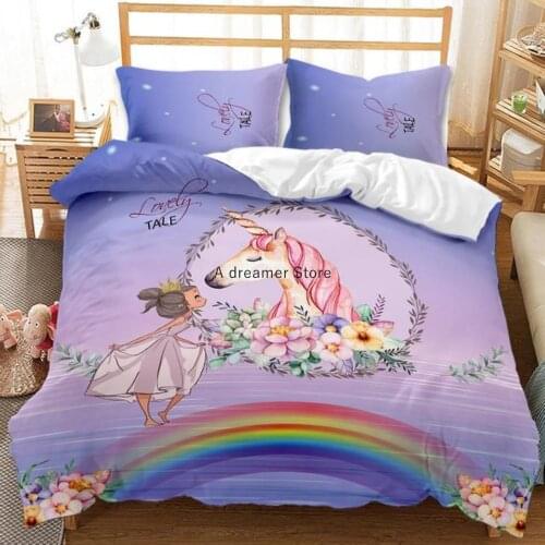 3D Print Little Pony Bedding Cover Bedding Set Duvet Cover Cartoon Giant Comforter Bed Linen Bed Set Cute And Kawaii For Girls