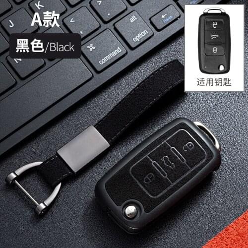 Leather+Tpu Car Key Cover Case for Volkswagen VW Golf Bora Jetta POLO Passat B5 B6 Skoda Octavia A5 Fabia SEAT Ibiza