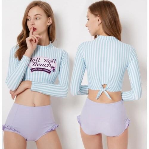 Swimsuit Women Rash Guard 2018 Striped Rushguard Beach Swimsuit Diving Swimming Surfing Suit Professional Water Sport Swimwear