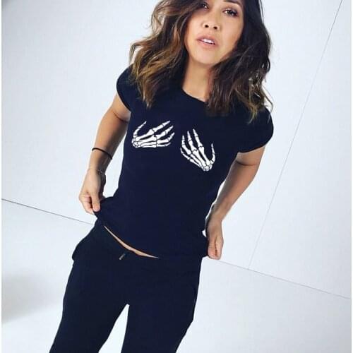 Summer New Fashion Womens Tops Skull Hands 3d Pinting T Shirt Funny Tops Graphic Tees Harajuku Graphic T-shirt