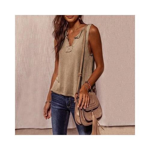 2021 Summer Lady Body Fitted Vest Sleeveless Solid T-shirt Fashion And Leisurewomens Top