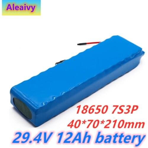 24V Battery 7S3P 29.4V 12Ah Li-ion Battery Pack with 20A Balanced BMS for Electric Bicycle Scooter Power Wheelchair no Charger