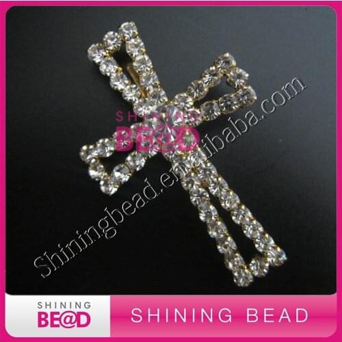 Fashion new cross rhinestone brooch flat back,free shipping.hot sale rhinestone cross brooch for sale