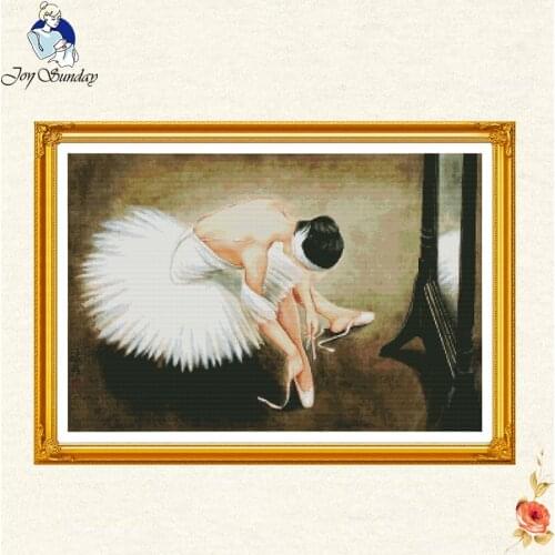Joy sunday Ballet dancer Cross Stitch DMC 11CT 14CT Set Chinese Cotton Cross-stitch Kits Embroidery Home Beauty dance Handmade