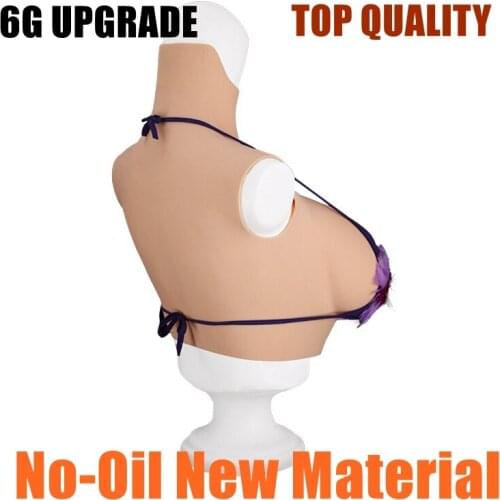 6G Upgrade New High Collar Neck Fake Artificial Boob Realistic Silicone Breast Forms Crossdresser Shemale Transgender Drag Queen