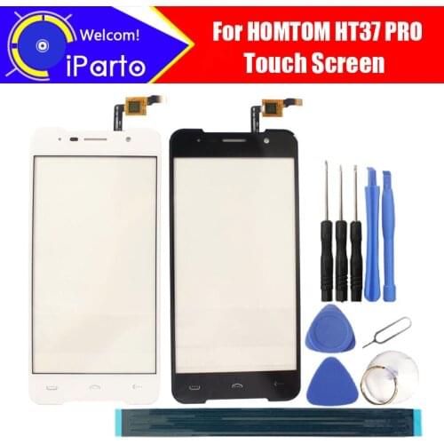 5.0inch HOMTOM HT37 PRO Touch Screen Glass 100% Guarantee Original New Glass Panel Touch Screen For HT37 PRO + tools+Adhesive