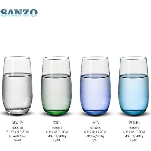 Transparent glass mouth cup green glass cup 2 Pack 400046/400047