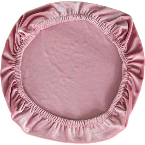 2x Removable Stretch Velvet Chair Covers Seating Soft Cushion Decor Pink