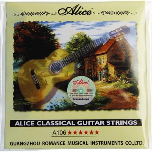 ALICE A106 Clear Nylon & Silver-Plated Copper Alloy Wound Classical Guitar Strings