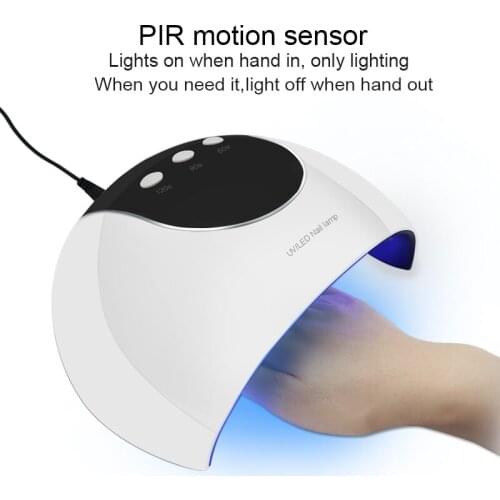 Newest 24W Nail Dryer 8 LED Three Time Setting Smart Motion Sensor UV Lamp Light For Curing All Nail Gel Polish Free Shipping