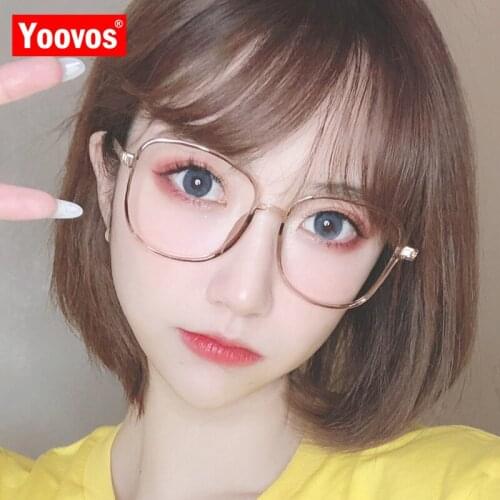 Yoovos Square Glasses Frame Women 2021 Anti-blue light Eyeglasses Frame Clear Lens Glasses Frame For Women/Men Retro Spectacle