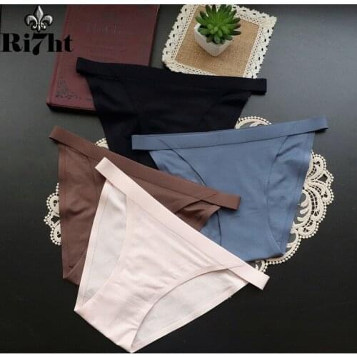 Women Underwear Sexy Solid Color Panties One Piece Traceless Briefs Fashion Soft Comfort Panties Low Waist Seamless Underpants