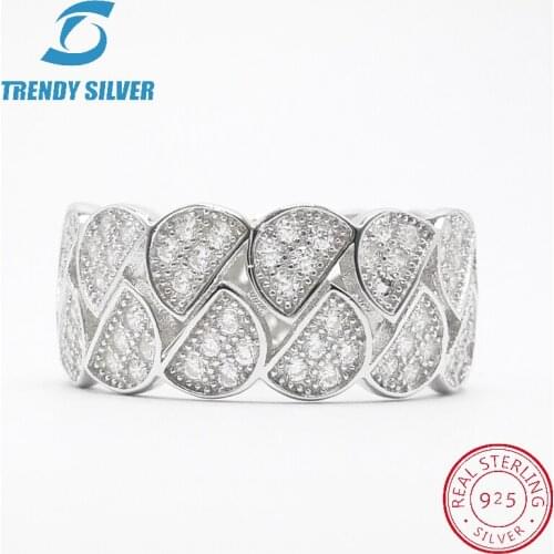 Vintage rings silver real 925 sterling jewelry for women rose gold with stone zircon solid elegant