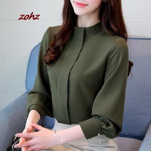 Zohz Stand-up Collar Blouses