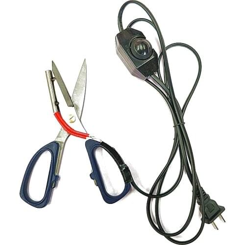 1pc Electric Heating Tailor Scissors Power Hot Shears Knife Heated Pen Working Indicator for Cloth Cutting