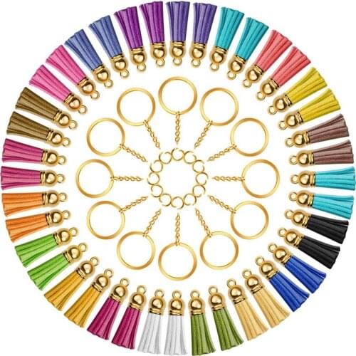 150 Revolving Hooks with Key Rings and Fringes Are Suitable for Key Chains, Pendants, DIY Accessories, Handicrafts