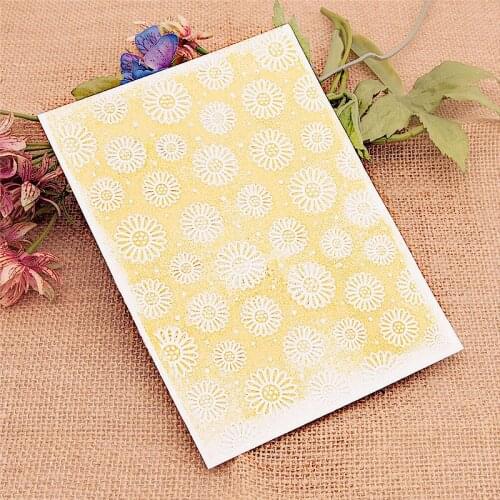 15x15 Daisy Flowers Embossing Folders Plastic Halloween Scrapbooking DIY Template Fondant Cake Photo Album Christmas Card Making
