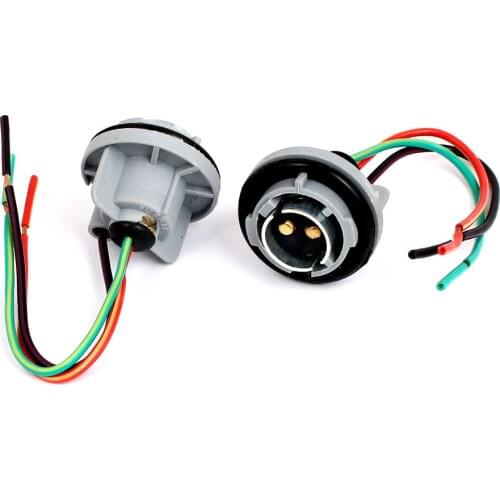 X Autohaux 2 Pcs 1157 Turning Signal Lamp Light Socket Connection Harness Wire Replacement For Car