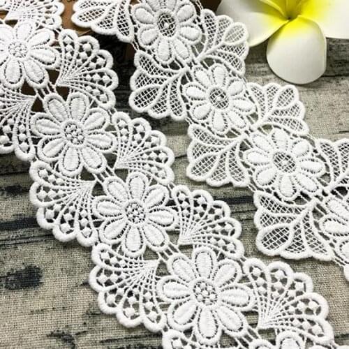 20yards High-Quality Water Soluble Embroidered Cotton Lace Trim DIY Appliques Handmade Sewing Lace Fabric Clothing Accessorie