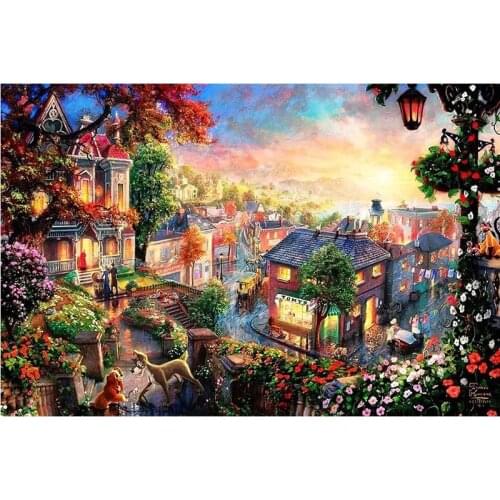 5D DIY Full Square Round Resin Diamond Painting "Thomas Kinkade Pastoral Scenery" Cross Stitch Embroidery Mosaic New Arrival