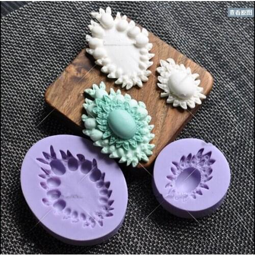 Diamond brooch Silicone Fondant Cake Mold Gum Flower Chocolate Mould Decorating Baking Tools Polymer Clay