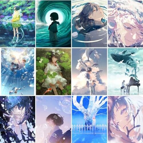 5D DIY Diamond Painting Anime Poster Cartoon Diamond Cross Stitch Embroidery Mosaic Handmade Art for Living Room Decoration