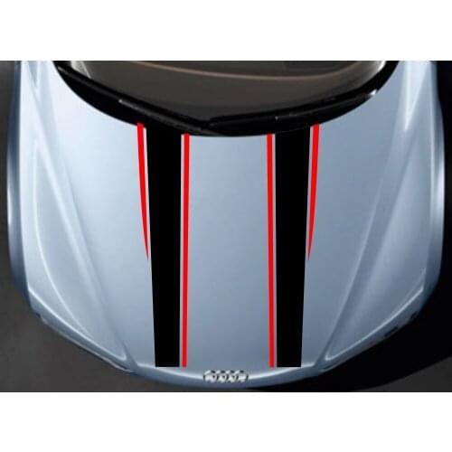 Car decals Racing Sport Dual Stripes 2-7.8''x 51'' Vinyl Graphics Hood stickers CG356