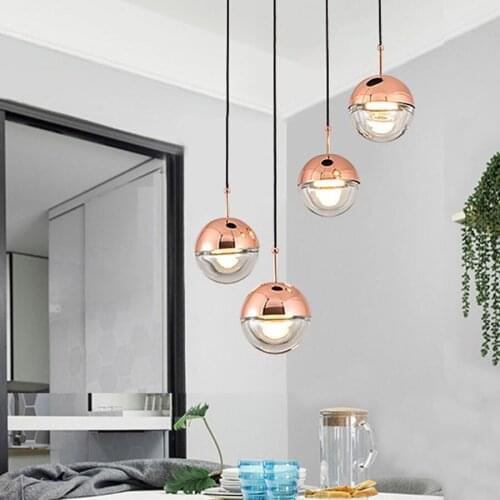 BEIAIDI Modern Art Glass Ball Pendant Lights Bedroom Bedside Dining Room Hanging Lamp Restaurant Bar Lamps LED Decor Luminaire
