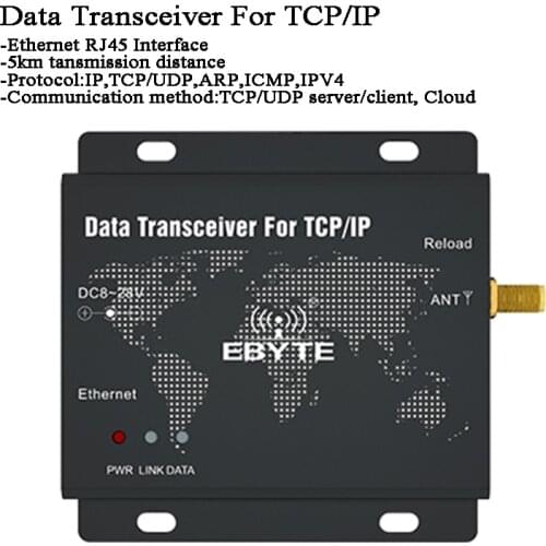 5km transmission distance Ethernet Wireless Data Transceiver RJ45 LoRa Data Transfer Module LBT network relay socket TCP/UDP