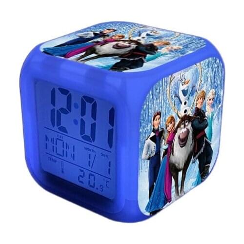 New Disney Frozen LED Alarm Clock Watch Table Voice Control Digital Despertador Electronic Desktop USB Powered Clock Table Decor