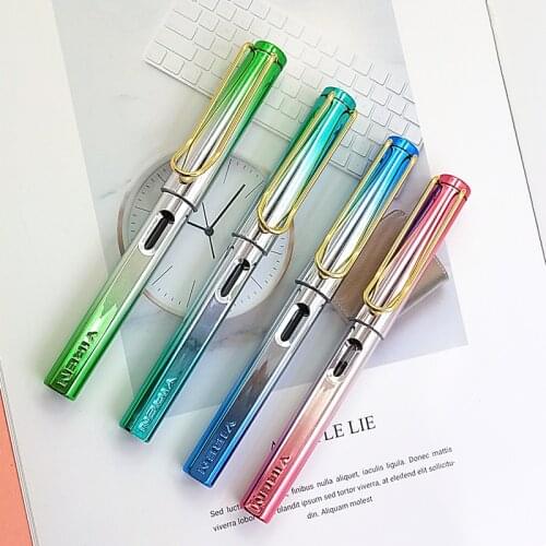1-Piece Dazzle Fountain Pen EF Hooded Nib Posture Correction Ink Pens for Student Writing Stationery School Office Supplies