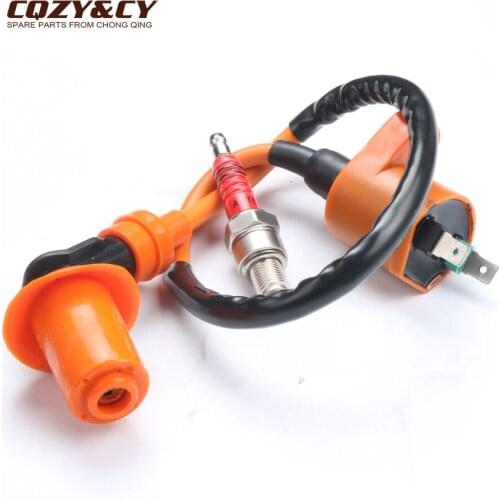 Scooter ATV Performance Ignition Coil Spark Plug for GY6 50cc 125cc 150cc 139QMB 152QMI157QMJ Moped