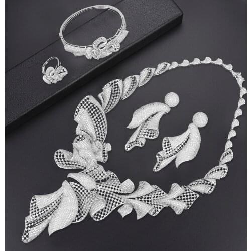LARRAURI Famous Brand Fashion Jewelry Trendy Jewelry Sets Bangle Earrings Necklace Ring Bridal Women Wedding Jewelry Sets