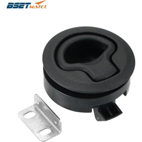 BEST MATEL Black nylon NO key Flush Boat marine Latch Flush Pull Latches Slam lift handle Deck Hatch marine hardware