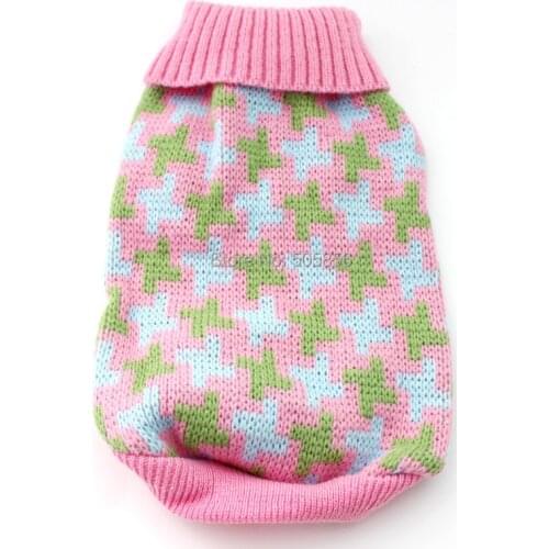 Small Dog Cat Sweater Jumper Geometric Patterns Jacquard Pet Puppy Coat Jacket Warm Clothes