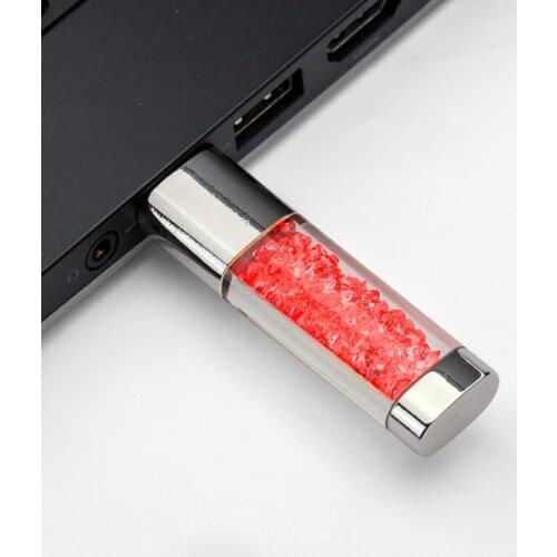 Fashion Diamond Logo Customised Crystal With LED Light metal USB flash Drive pen drive 8GB 16GB 32GB Jewelry memory stick usb
