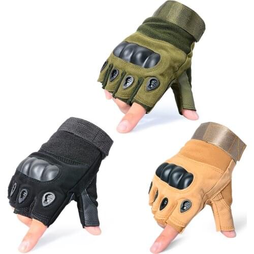 Unsex Motorcycle Fingerless Gloves Hard Knuckle Motorbike Motocross Luva Biker Racing Ridding Cycling Half Finger Moto Protectiv