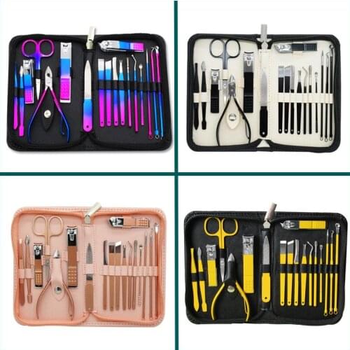 Stainless Steel Beauty Set Nail Clipper Set Manicure Pedicure Knife SetNail Scissors Eyebrow Scissor Nail Clippers Tools Set